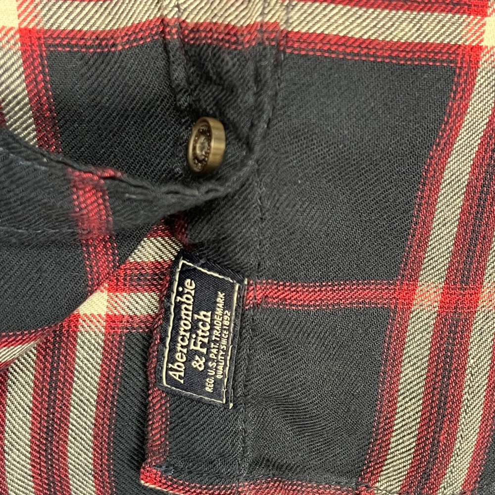 Abercrombie & Fitch Womens Soft Flannel Shirt Blue Red Plaid Long Sleeve XS‎ - Picture 6 of 8